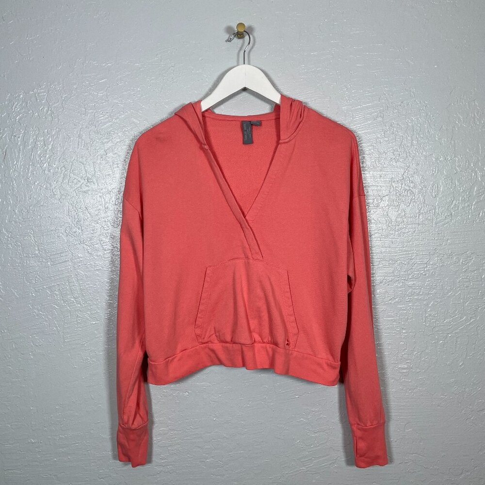 Sweaty Betty Women 4-6 Pink Orange After Class Relaxed Pullover Hoodie V Neck